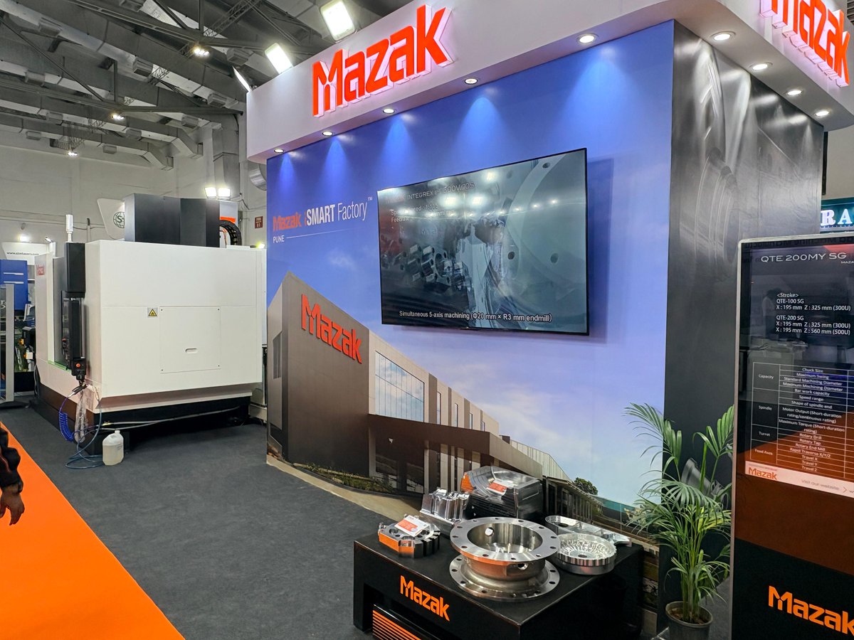 MazakIndia's tweet photo. Precision on display at Intec 2026. 
Discover advanced machining solutions and engineering expertise that support smarter, more efficient manufacturing.

#Mazak #MazakIndia #INTEC2026 #IndustrialExpo #PrecisionEngineering #CNCManufacturer #CNCMachines #Innovation #Precision https://t.co/I5LhYDyj8d