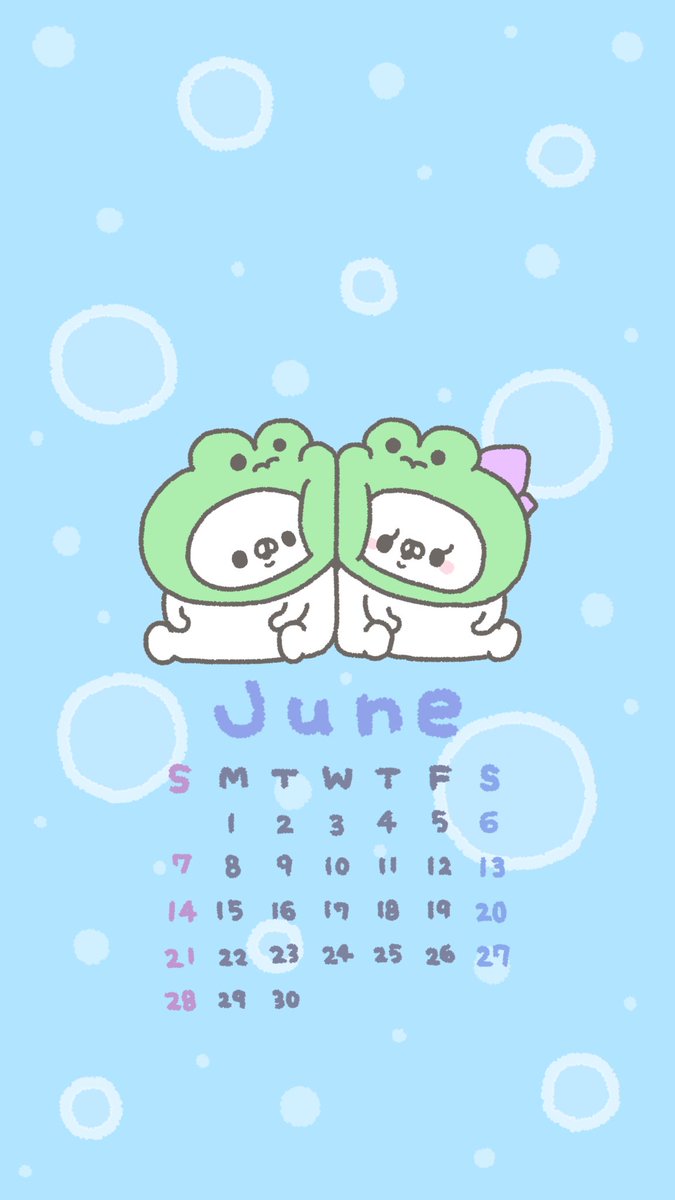 enacoco_8's tweet photo. 6月の壁紙です🐸
6月じゃなくても使えるよ🫧 https://t.co/mZNUrQcD7f