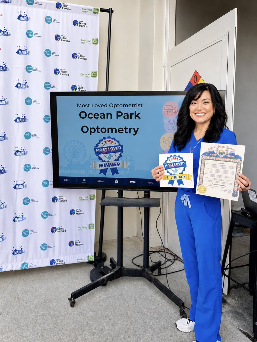 opoptometry's tweet photo. Thank you for your support, Santa Monica! We are honored to be the winner of the Santa Monica Most Loved Award for 2026! #oceanparkoptometry #opoptometry #santamonicamostloved https://t.co/XnHEUDtaXX