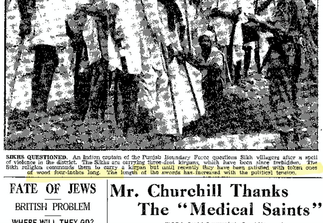 NewZealandBoss's tweet photo. Sikh people were fine with carrying four-inch wooden kirpans around in Punjab in the 1940's.

There is no reason they should be carrying three-foot swords around with them on the streets of New Zealand.

#BanTheKirpan #MassDeportationsNow https://t.co/Pt6mGQB9N1