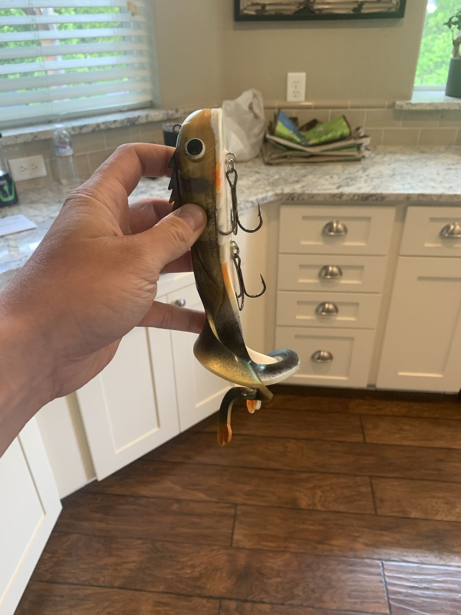 HalfBrain__'s tweet photo. Big baits for big fish? Gonna be hard targeting tiger muskies for the first time in about a week. Muskie lures have lots of funny names. Dirty dancers, showgirls, etc https://t.co/ENYcZIexOX