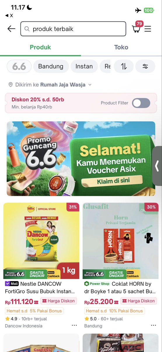 euapsroa's tweet photo. @tokopedia done follow twitter dan instagram min, akun twitter/ x dan instagram ane ini “euapsroa” 

semoga  tokopedia terus meningkat setiap hari nya 🙏 semoga menang

Screenshoot “produk terbaik” @tokopedia terlampir mintoo😆 https://t.co/soQ1cT6O8p