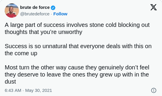 TearsDontPayOut's tweet photo. Success is so unnatural that everyone deals with this on the come up..

@brutedeforce https://t.co/y06IieO47V