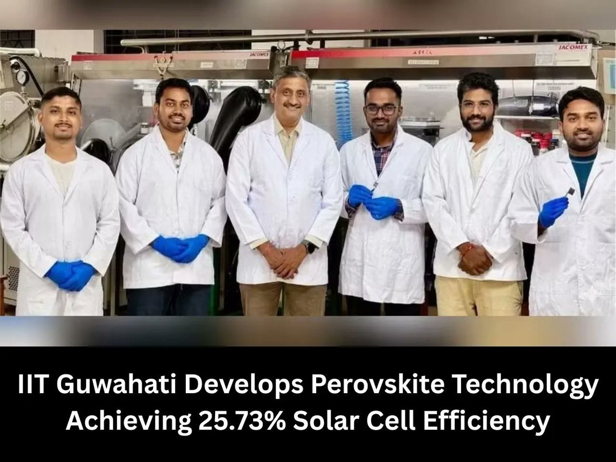 Saur_energy's tweet photo. Indian Institute of Technology, Guwahati #researchers have developed a perovskite semiconductor technology that achieved 25.73% #solarcell efficiency while enabling applications in advanced memory and AI computing devices.
Read more https://t.co/M7DqrAjgjH

@guwahaticity https://t.co/JjevO6bgjg