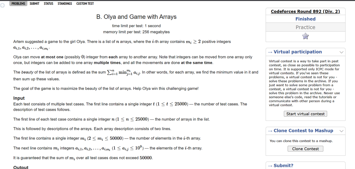 Shikhar_Coder's tweet photo. #day02 #coding @TLE_Eliminators
Today I solved a wonderful Olya and Game with Array problem from CP_31 i was thinking about 2 hrs but could not come up with the full approach then took a hint from sheet and did it . https://t.co/JNeGiTpUHK
