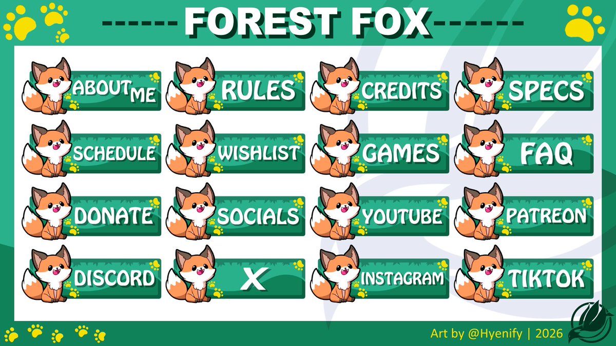 Hyenify's tweet photo. Pay-to-Use premade Twitch Panels

Check out my Shop on VGen~
https://t.co/LvZgaFbWQ1

#twitchpanels https://t.co/yf2ao79Qto