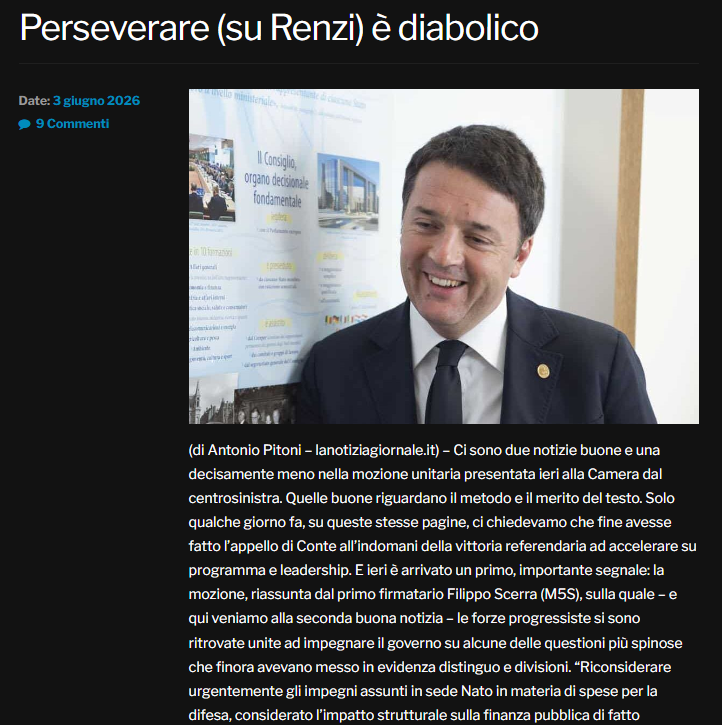 kiara86769608's tweet photo. Errare è umano, ma perseverare è diabolico. Soprattutto in politica. Soprattutto con Renzi…
Antonio Pitoni
https://t.co/stcbNjvV9C https://t.co/E0blLSABUa