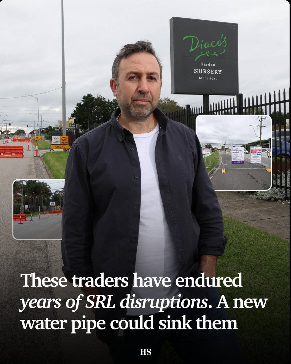 theheraldsun's tweet photo. Long-running businesses in Heatherton have struggled to trade through Suburban Rail Loop works which have cut revenue by up to 40 per cent. Now they are being hit with new pipeline construction which will “break the camel’s back”. > https://t.co/zjxiPcqO0o https://t.co/B6mqTAI3lD
