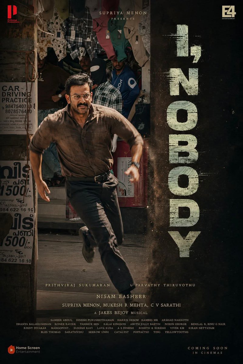 _Rahul2255_'s tweet photo. This July, the streets will witness pure rage 🔥

He has no name, no mercy — just a storm called NOBODY ⚡

When he steps in… survival becomes a question 💥

#Nobody #JulyRelease #Mollywood #Prithviraj #Mass https://t.co/yNovL5WNlO