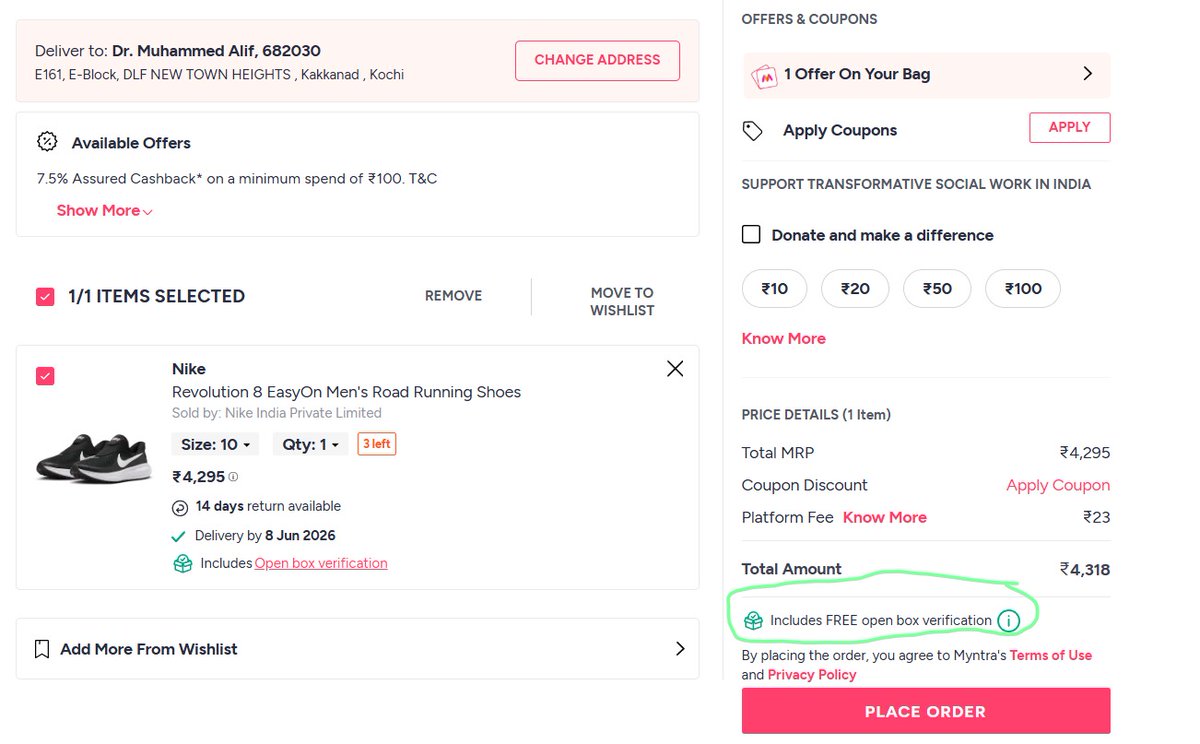 MuhammedAlif's tweet photo. @MyntraSupport I took video of the product and same was uploaded in the review section. It was told open box varification but it was not actually. Product was delivered at around 11.07 am on 26th may. I requested exchange within 30 minutes of delivery. Kinde go through images.
@jagograhakjago https://t.co/UfV0P8FMAD