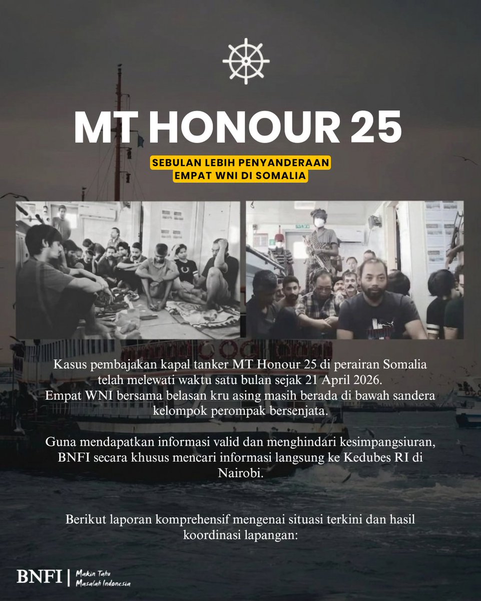 bnfi_id's tweet photo. In case you missed it: Sampai hari ini pun BNFI akan terus memantau perkembangan kasus ini langsung dari otoritas terkait. Keselamatan nyawa para sandera harus menjadi prioritas utama. 

Save the crew! https://t.co/WcVlI3bIv1