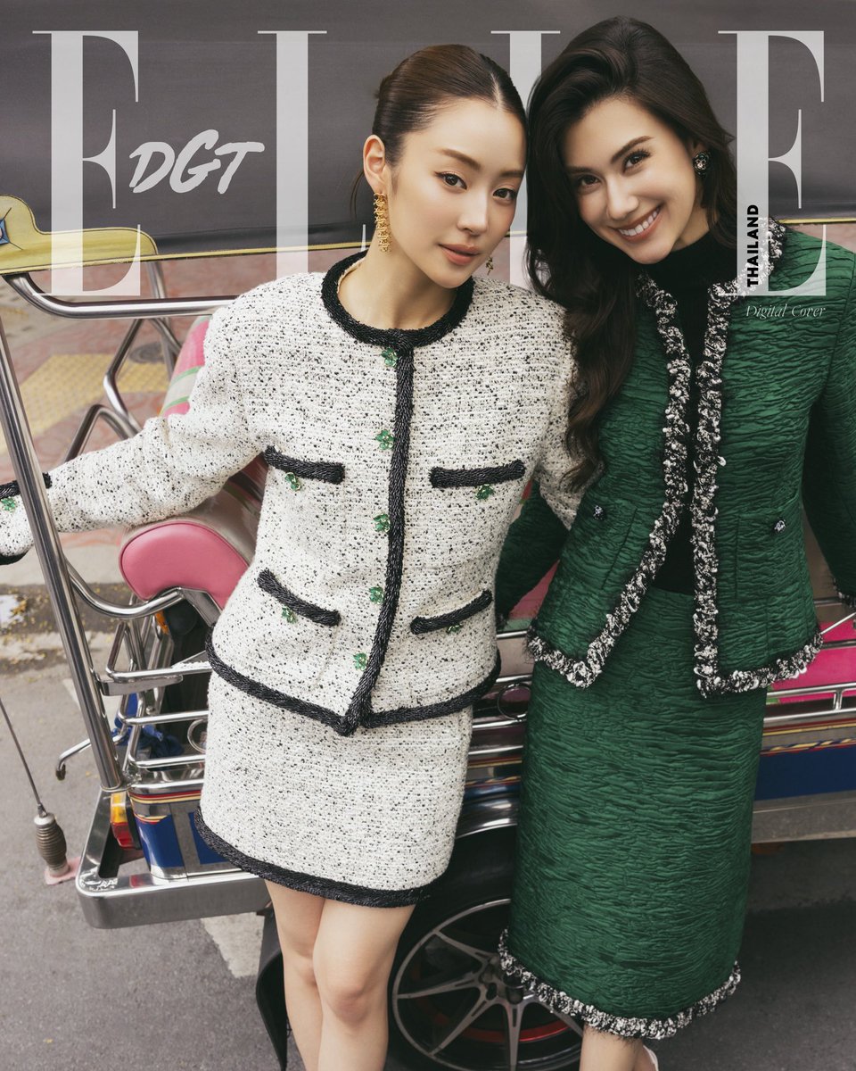 ELLEThailand's tweet photo. #ELLEDigitalCover พบกับ ลีน่า ลลินา @lena__lorena และ หมิว ณัชชา @miunatshaa บนปกดิจิทัล ของแอล ประจำเดือนมิถุนายน 2026 ร่วมถ่ายทอดสไตล์และตัวตนผ่านโททัลลุคจาก @CHANEL คอลเล็กชั่น Métiers d’art 2026 โดย Matthieu Blazy

#ELLEThailand 
#CHANELMétiersdArt 
#LenaMiu https://t.co/ab63IdcCMj