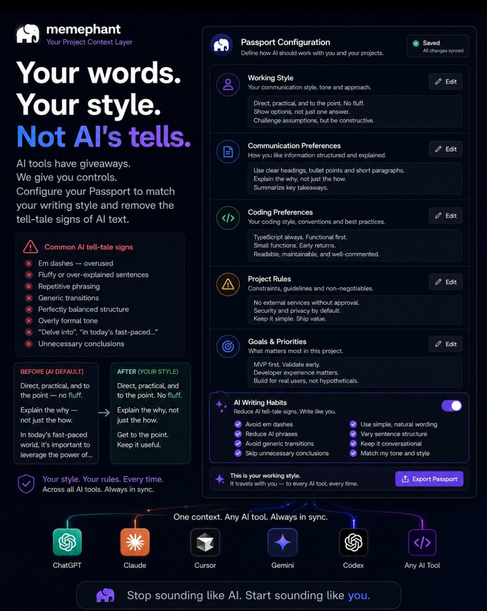 Krisninnis's tweet photo. Move your project context between AI tools without rebuilding it every time. Free and local-first. https://t.co/EQIAea09HR⁠�
#AI #DeveloperTools #BuildInPublic https://t.co/jCnyNWLcpI