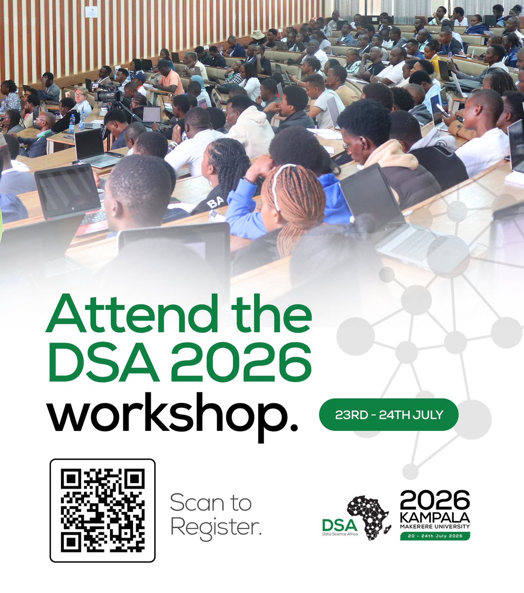 dsa_org's tweet photo. Join the DSA 2026 Workshop at Makerere University, Kampala (23–24 July 2026) and hear peer-reviewed research from leading researchers and innovators across the continent.

Registration is still open:
https://t.co/StBZmCjq2O https://t.co/wSI27tDYrX