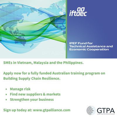 GlobalPathwaysP's tweet photo. The Building Supply Chain Resilience Program is a free, practical initiative designed to help a limited number of SMEs strengthen supply chains, manage disruption and stay competitive. Find out more: https://t.co/rQfu7ZA5J4 https://t.co/aJsIwpvMvq