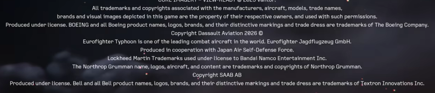 Recon_72's tweet photo. I know this might only sound funny in my head, but i find it interesting that the aviation companies use standard copyright trademark, and then there is Eurofighter https://t.co/a3345rzH8R