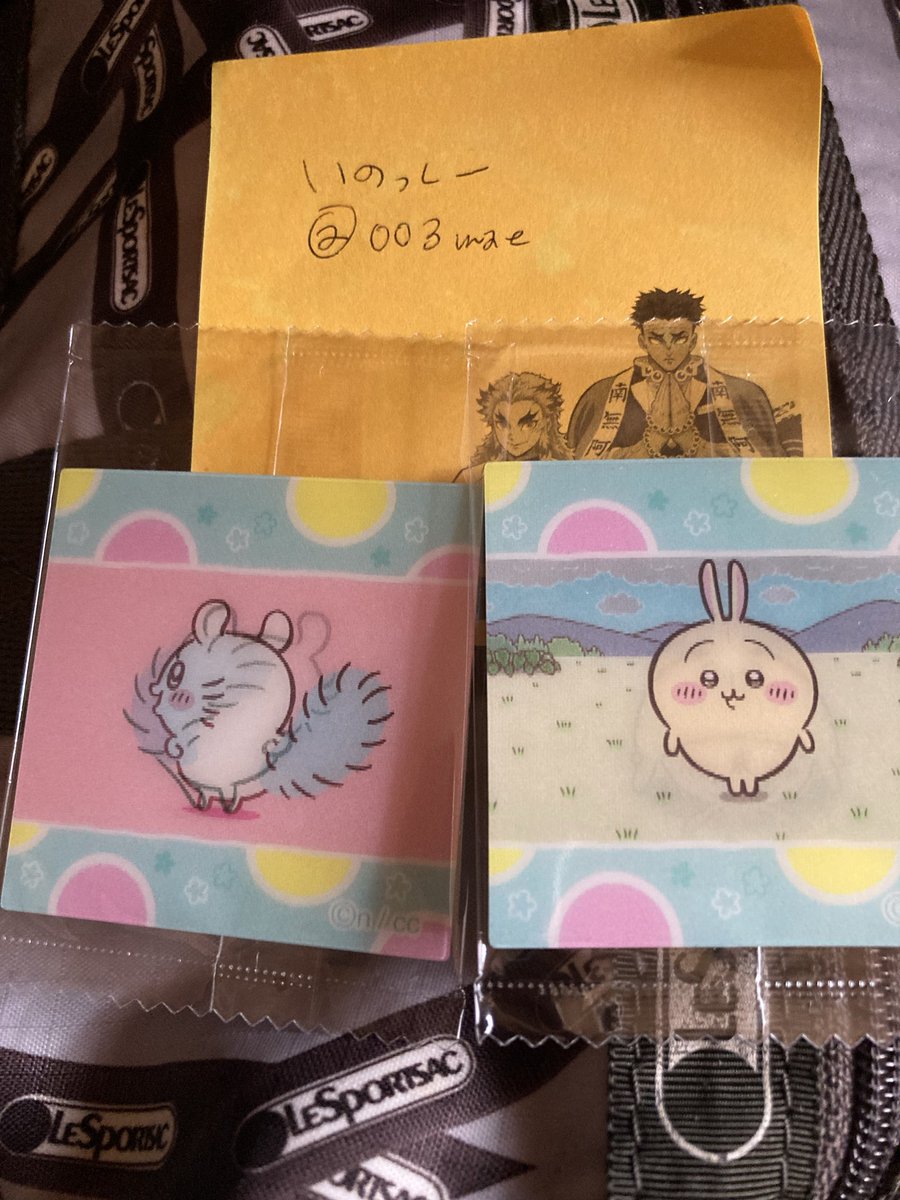 003mae's tweet photo. ちいかわ グミ うごくシール むちゃうまヨーグルト 交換

出▶︎青の出 : モモンガ 、うさぎ

求▶︎赤○の中からふたつ : 花丸のひとりごつハチワレは必須でお願いします。

纏めての方優先 郵送希望です。
お気軽にお声掛けください
よろしくお願いいたします。 https://t.co/4VMcRj9ZAD