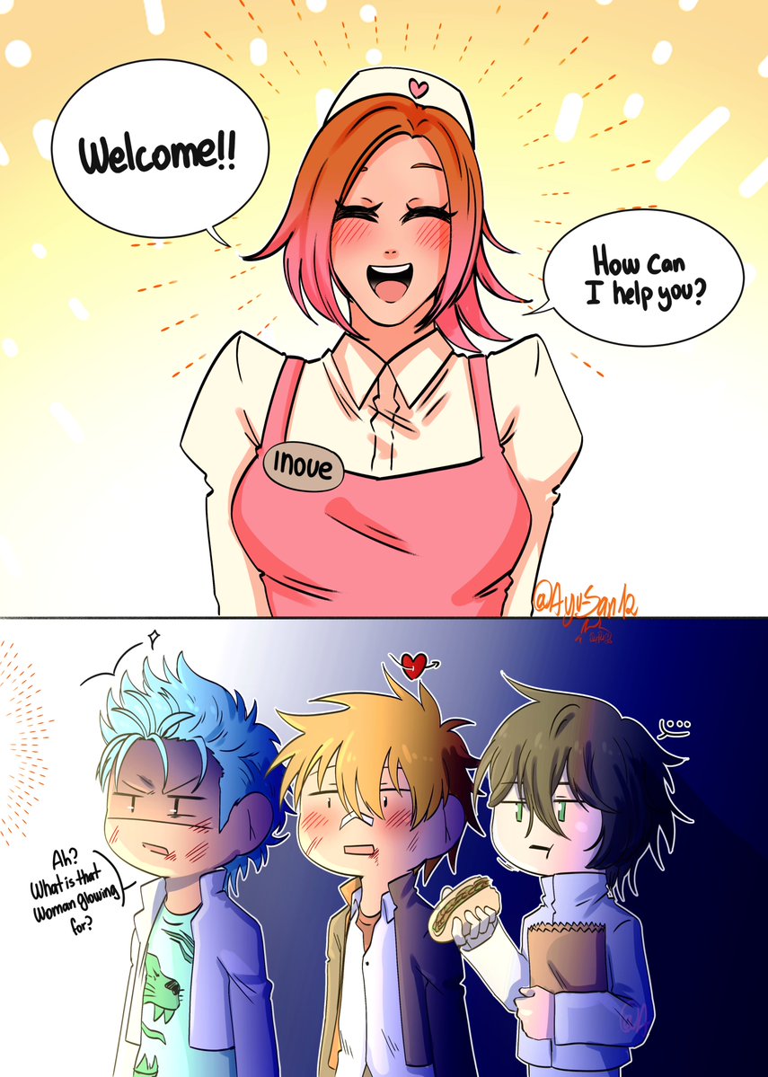 Ayu_San12's tweet photo. 😅😂

#BLEACH #OrihimeInoue #IchigoKurosaki #UlquiorraCifer #GrimmjowJaegerjaques #井上織姫 #黒崎一護 #ウルキオラシファー #グリムジョージャガージャック https://t.co/Le4vC93Md2