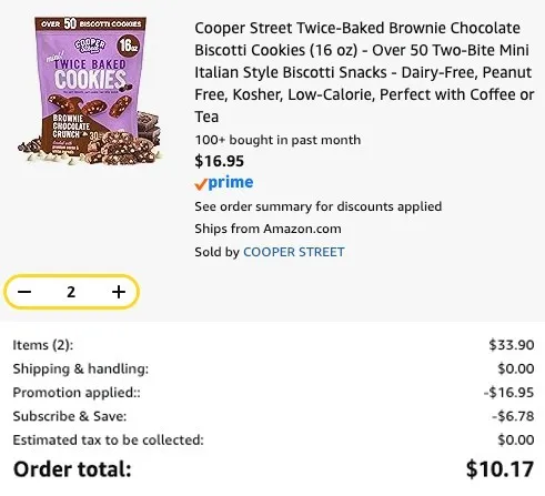 Pricerrors's tweet photo. AMAZON GLITCH - 2 LBS OF COOKIES FOR $10 

There is an active multibuy discount stacking on top of the sub/save coupon 

Each bag is normally $17

Must add 2 to cart and clip S&amp;S coupon (select accounts) 

https://t.co/z2OJ7ON0KG #ad https://t.co/afmSLD7vgs