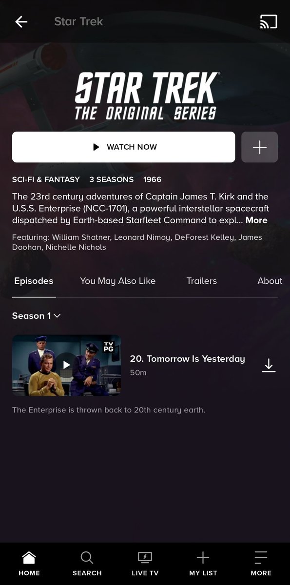 ptchat's tweet photo. .@paramountplus Could someone please explain to me why the first season of #StarTrek the original series has just one episode? https://t.co/kjiRU8d8ET