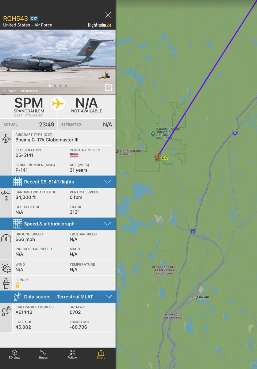 Mainefly's tweet photo. Flight from Spangdahlem 
https://t.co/EtCNIxMR7i https://t.co/rUhPyHrdWC