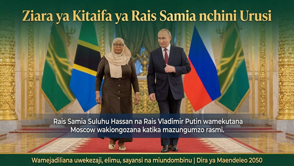 _7zackiee's tweet photo. Economic diplomacy remains a key driver of national development. President Samia’s visit to Russia reflects Tanzania’s focus on building partnerships that promote trade, investment  innovation while advancing long-term development priorities. TZ Russia Relations #SamiaInRussia. https://t.co/sLCezoBV0I