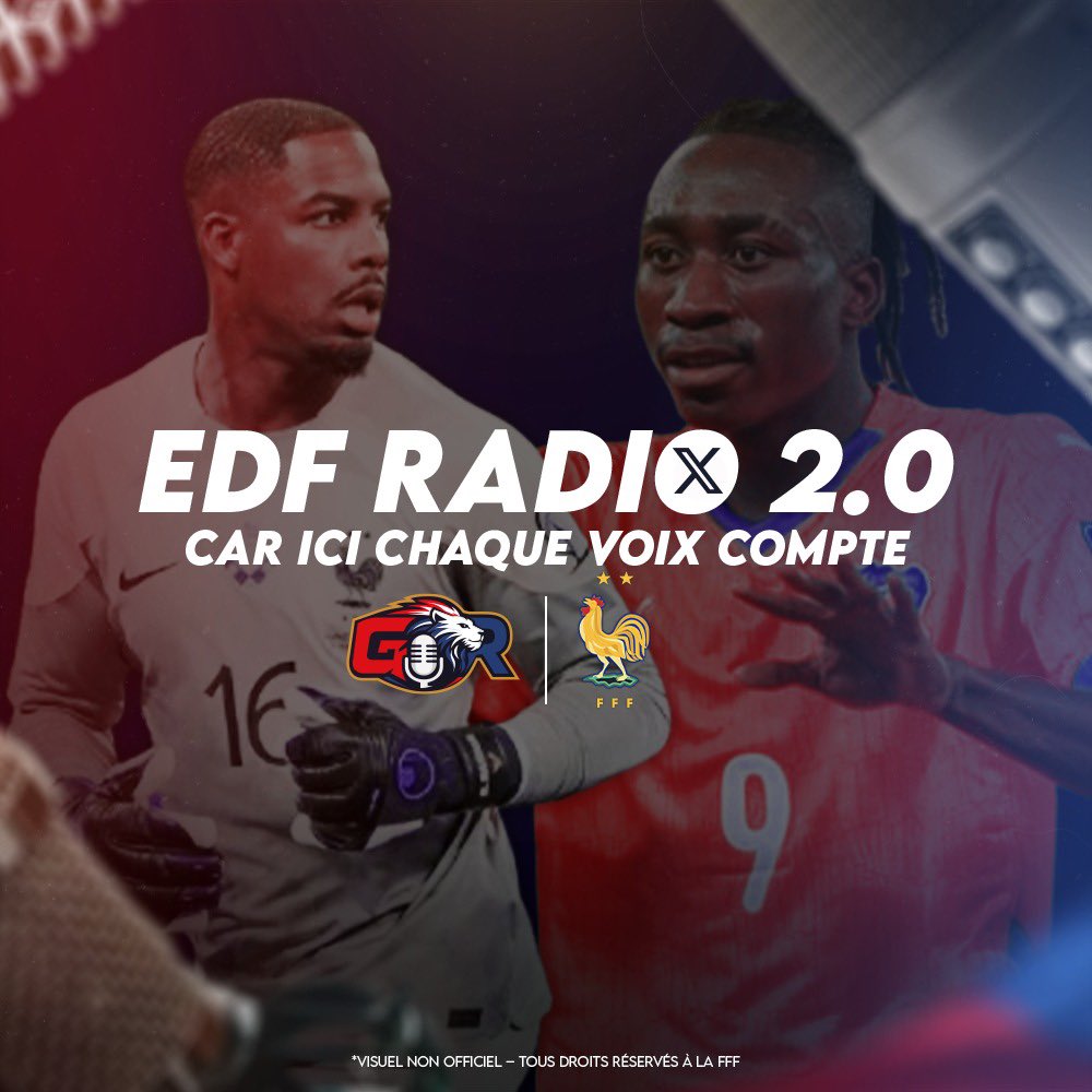 GonesRadioOff's tweet photo. 🎙️🇫🇷 𝗘𝗗𝗙 𝗥𝗔𝗗𝗜𝗢 𝟮.𝟬 : 𝗣𝗗𝗖𝗔𝗦𝗧 𝗔𝗩𝗔𝗡𝗧-𝗠𝗔𝗧𝗖𝗛 𝗙𝗥𝗔𝗡𝗖𝗘 𝗩𝗦 𝗖𝗢̂𝗧𝗘 𝗗’𝗜𝗩𝗢𝗜𝗥𝗘 

Le 𝗿𝗲𝗽𝗹𝗮𝘆 𝗲𝘀𝘁 𝗲𝗻 𝗹𝗶𝗴𝗻𝗲 🎧👇

🎧 Animé par @GRBabass

🔥 𝗔𝘂 𝗽𝗿𝗼𝗴𝗿𝗮𝗺𝗺𝗲 :

ℹ️ 𝗗𝗶𝘃𝗲𝗿𝘀 & 𝗔𝗰𝘁𝘂 𝗘́𝗾𝘂𝗶𝗽𝗲 𝗱𝗲 𝗙𝗿𝗮𝗻𝗰𝗲 

🤝 𝗔𝘃𝗮𝗻𝘁-𝗺𝗮𝘁𝗰𝗵 𝗮𝘃𝗲𝗰 𝗻𝗼𝘁𝗿𝗲 𝗶𝗻𝘃𝗶𝘁𝗲́ : @k_evrard
Il nous apporte son regard en tant que supporter ivoirien pour un 𝘃𝗿𝗮𝗶 𝗲́𝗰𝗵𝗮𝗻𝗴𝗲, 𝗿𝗲𝘀𝗽𝗲𝗰𝘁𝘂𝗲𝘂𝘅 𝗲𝘁 𝗽𝗮𝘀𝘀𝗶𝗼𝗻𝗻𝗲́

🙏 Merci à notre invité et à tous les supporters montés parler dans le Space pour faire vivre l’émission @GonesSpace, @ledavidmartin & @AntoineGegat

➡️ 𝗔̀ 𝗲́𝗰𝗼𝘂𝘁𝗲𝗿 sur les différentes plateformes de podcasts.

Abonnez-vous à notre chaîne Spotify pour plus de contenus comme celui-ci mais aussi pour nous aider à atteindre la monétisation et pouvoir vous faire régulièrement des cadeaux 🎁

🔵⚪️🔴

Lien Spotify : https://t.co/j15HkgKijS

Les autres plateformes : https://t.co/Pn5qYRH8Mr

#TeamEDF #EDFRADIO #FRACIV