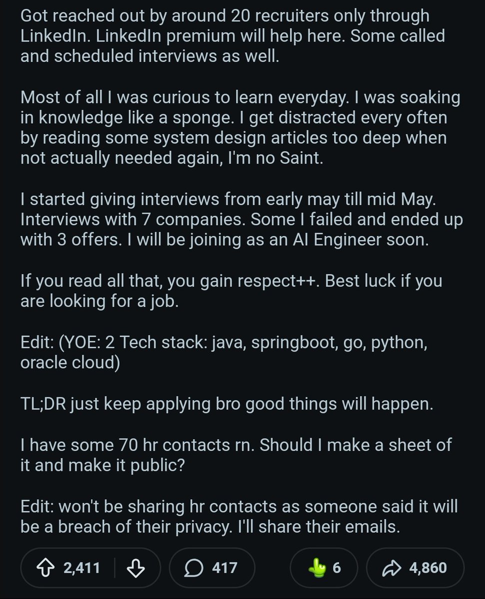 _jaydeepkarale's tweet photo. Someone who got laid off from Oracle has shared their experience on how they got a new job within 45 days https://t.co/lie2ZMvEn5