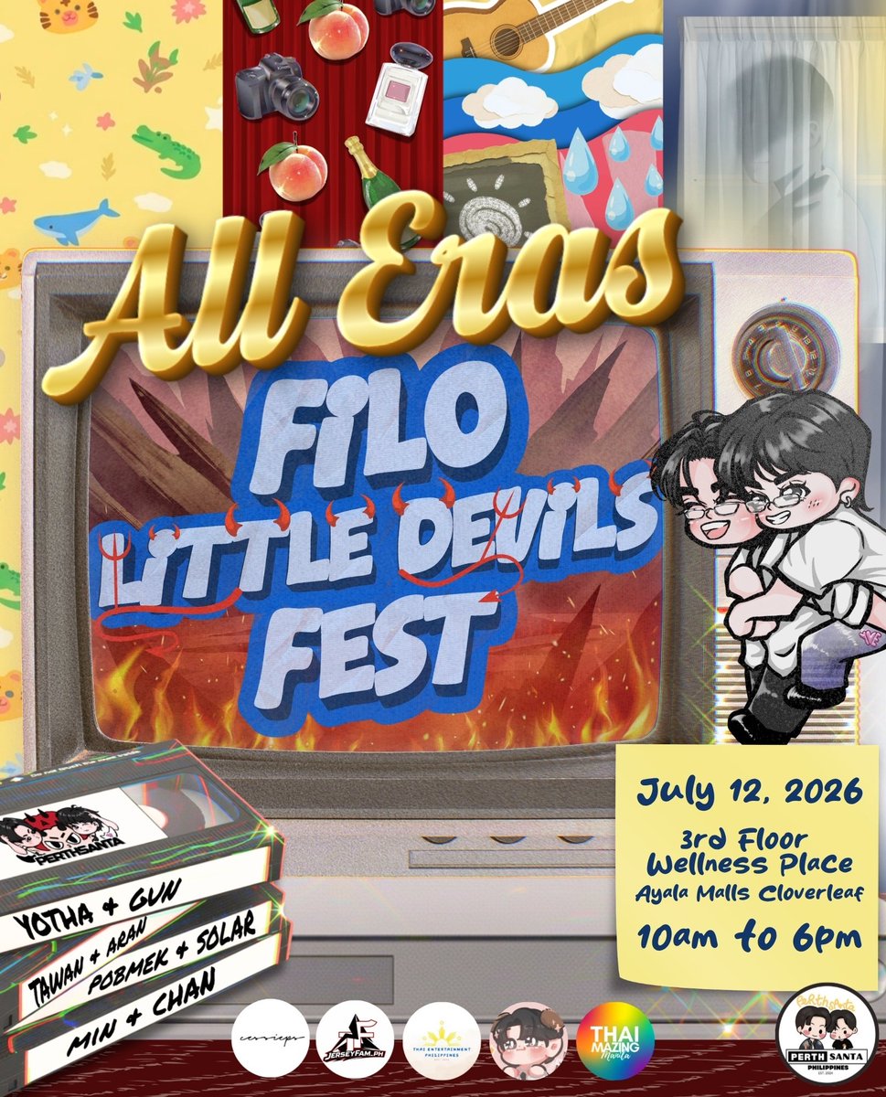 perthsantaph's tweet photo. 😈 Hello, Little Devils!

Ready for a day packed with fun, laughter, and unforgettable memories across every era? Whether you're a Little Devil, a KD, or a Santy, this is your chance to celebrate, connect, and enjoy an exciting day with fellow fans!

Join us at the FILO LITTLE DEVILS FEST and let's make this gathering one to remember!

📅 July 12, 2026
🕙 10:00 AM – 6:00 PM
📍 3rd Floor, Wellness Place, Ayala Malls Cloverleaf
🔗  Register Here: https://t.co/E6x8Ik0qRy

Get ready for games, activities, raffles, fan projects, and lots of surprises throughout the day!

⚠️ Disclaimer:
FILO LITTLE DEVILS FEST is a non-profit fan community event organized by fans, for fans. This event is created to bring the community together and celebrate our shared support and appreciation. It is not affiliated with, endorsed by, sponsored by, or officially connected with Perth, Santa, their management, agencies, or any related organizations. Any funds collected are used solely to support event operations and necessary event expenses.

#PerthSanta #เพิร์ธแซนต้า
#PerthTanapon #Santapp