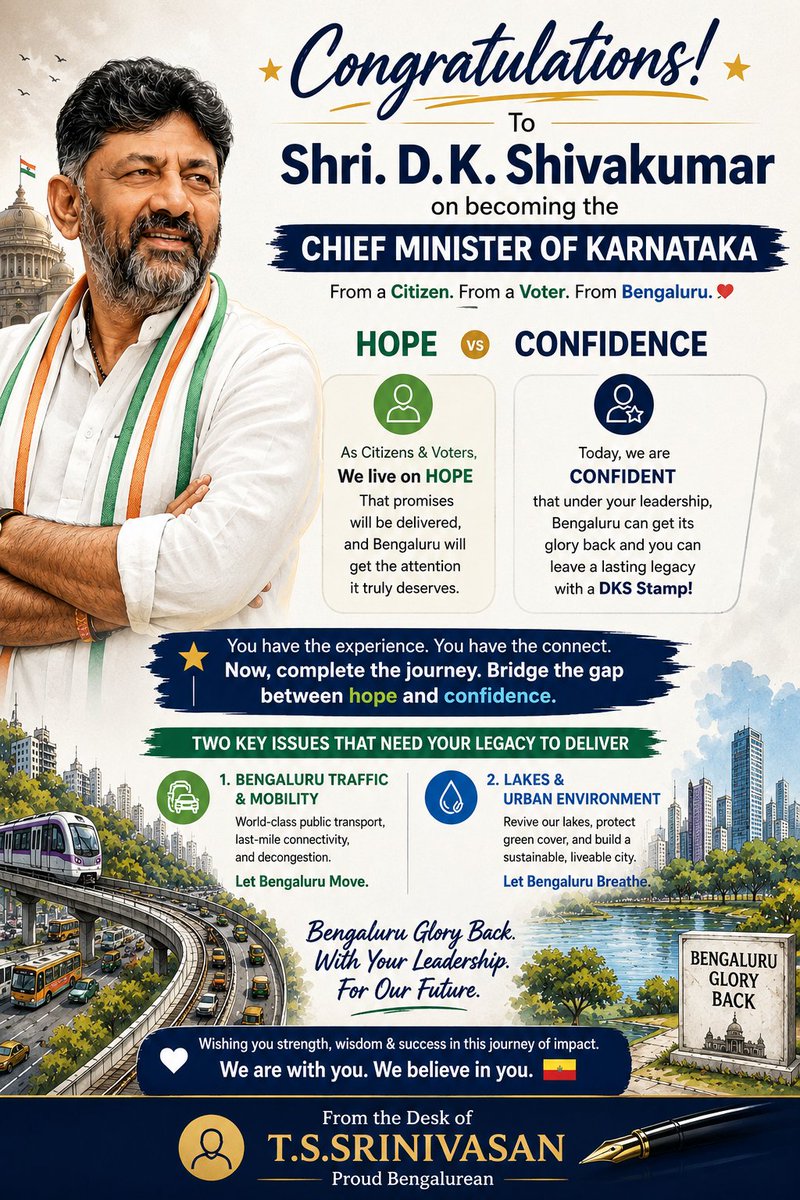 Makeithappen_TS's tweet photo. @DKShivakumar @KPCCPresident @CMofKarnataka https://t.co/2uE6CVGaEH