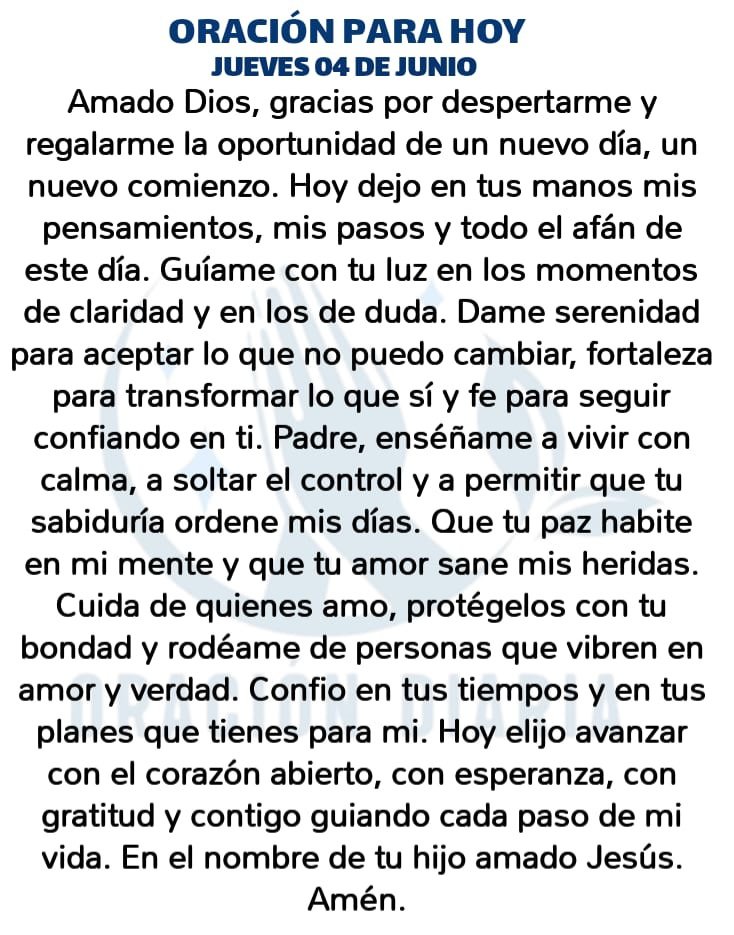 oracion_diaria's tweet photo. Oración Diaria para hoy Jueves 04 de Junio de 2026 https://t.co/dtjrV4XHJR