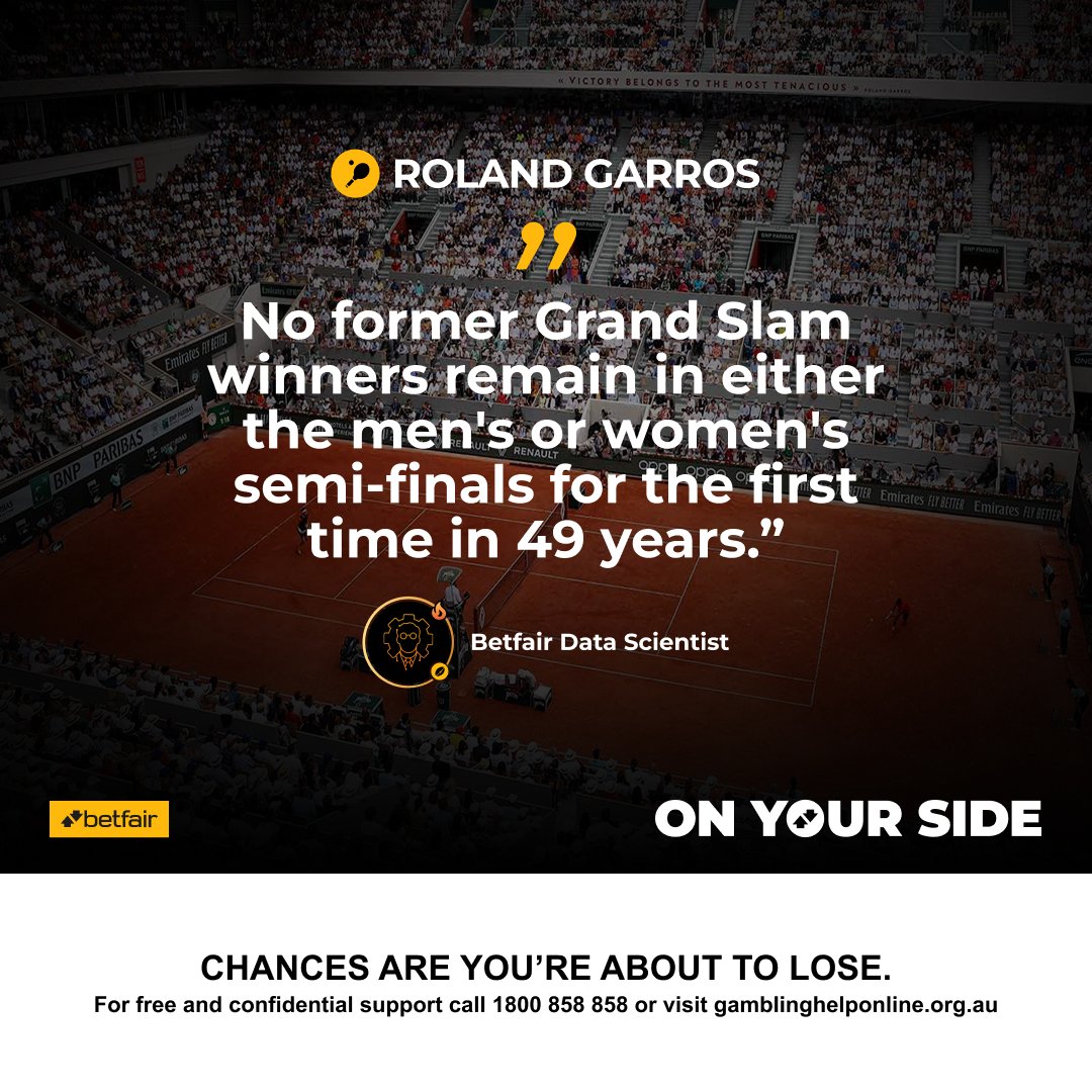 Betfair_Aus's tweet photo. Since Roland Garros 1977...

Who will earn their first Grand Slam? 🤔

Men's 👉 https://t.co/WjWPksqR0u
Women's 👉 https://t.co/R5BLkbxF8f https://t.co/XElvK06DxG