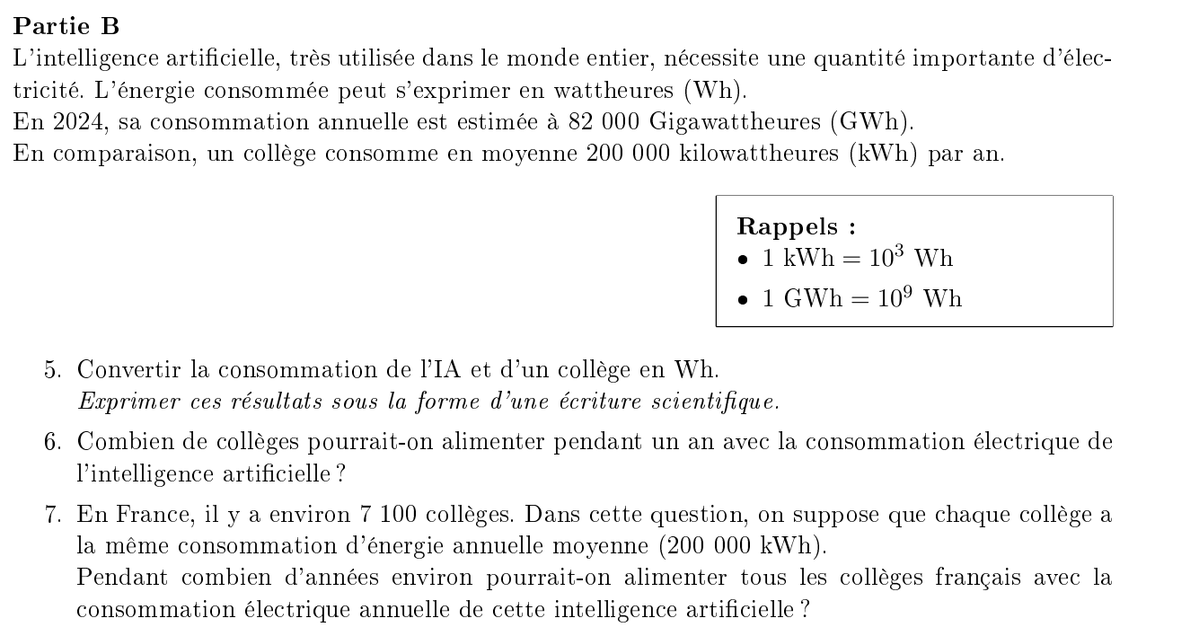 MathdeProf's tweet photo. Comparer deux choses sans aucun rapport  pour faire paraître l'un plus gros qu'il n'est, c'est une manipulation ultra-classique.

Visiblement, la partie "esprit critique" du programme n'est pas maîtrisée par les concepteurs du sujet.

(DNB 2026 - Amérique du Nord)
