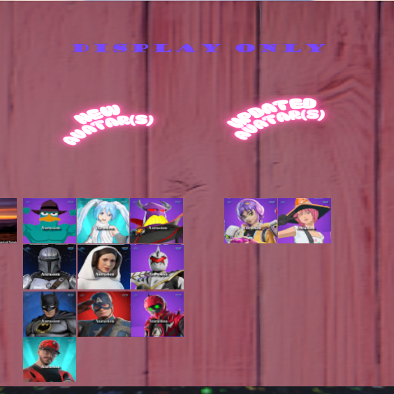 Aurusion's tweet photo. Avatar Mini-Update 13!

Avatars added:

Buff Perry
Snow Miku
Emperor Zurg
The Mandolorian (Pen &amp; Ink) 
Leia Organa
White Dino Ranger
Batman (Pen &amp; Ink)
Captain America (MCU)
Drakon Steel Rider
Typical Gamer

(World is Berri's Avatar World)

#vrchat #fortnite #baw #miniupdate https://t.co/xR9KBvuVJ7