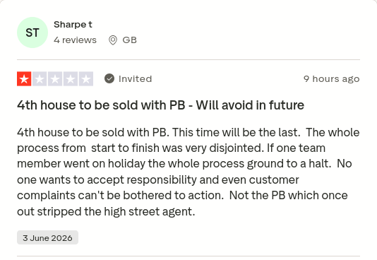 or_rhea's tweet photo. Sharpe t gave Purplebricks 1 star via @Trustpilot https://t.co/XownsrjFtg #CONmisery #NoBull #ownit https://t.co/5rVHORyiYg