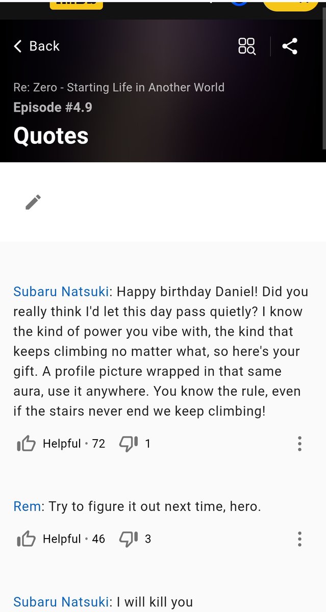 _Wind_Star's tweet photo. There is actually NO WAY!!
Imdb quotes wishing Daniel for his happy birthday. I'm crine. https://t.co/HbAP05L0mD