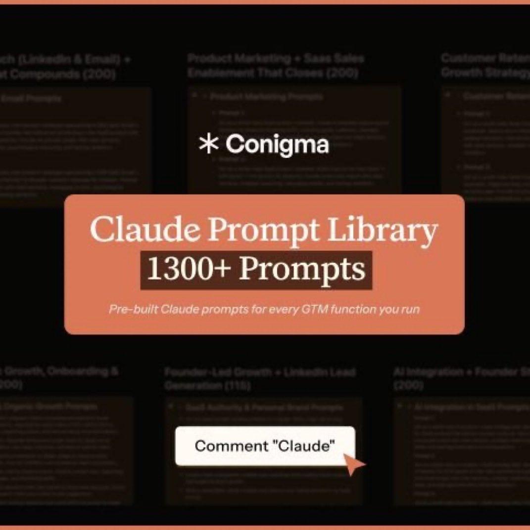 HarshBisen143's tweet photo. 🎁 HUGE GIVEAWAY ALERT 🚨

Get access to a 🔥 1300+ Claude Prompt Library — absolutely FREE!
Inside you’ll find powerful prompts for: 

• Marketing
• Sales
• Content Creation
• AI Automation

How to enter: 
1️⃣ Follow me
2️⃣ Like + Repost this post 🔁
3️⃣ Comment “Claude” 💬 https://t.co/L9JoGnbDA5