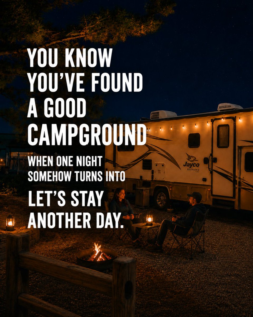 RjourneyRV's tweet photo. Campfire nights, quiet skies, and no rush to leave. That’s the kind of camping trip we all need. 🌟🌃 https://t.co/LdcwP2AC3T