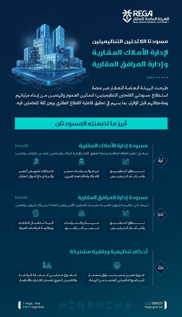 tabukchamber's tweet photo. #القطاع_العقاري

🔹 تدعوكم #غرفة_تبوك للمشاركة بإبداء المرئيات والملاحظات حول مسودتي اللائحة التنظيمية لـ إدارة الأملاك العقارية وإدارة المرافق العقارية المطروحتين عبر منصة #استطلاع، بما يسهم في تعزيز بيئة عقارية منظمة وموثوقة تدعم الاستثمار.

🔗 مسودة إدارة الأملاك:
https://t.co/xkICFyonqC

🔗 مسودة إدارة المرافق:
https://t.co/NV4hfGi2Q2