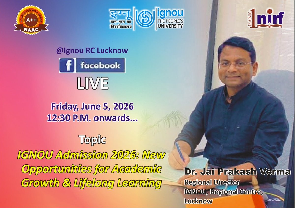 IGNOULucknow's tweet photo. https://t.co/kpOWzA7VJp