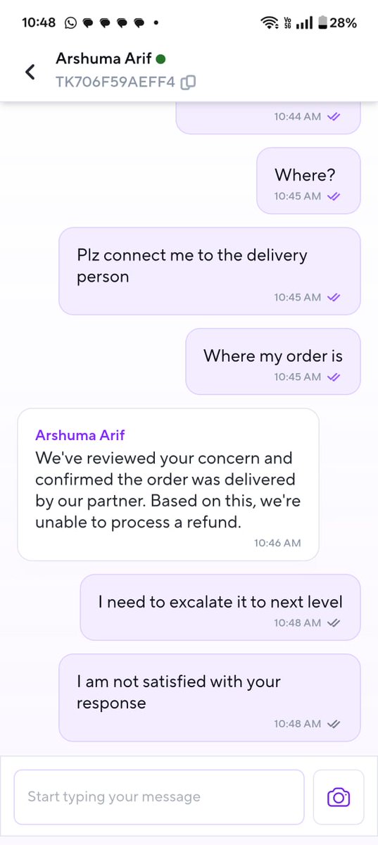 riteshmehr's tweet photo. @ZeptoNow @zeptocares I had ordered some items which haven't been delivered but your records shows delivered, support team isn't listening images attached , kindly help in getting the concern resolved, if the items can't be sent process a refund https://t.co/5imc4ZmZI5