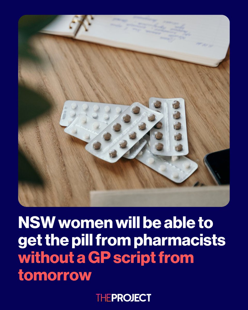 theprojecttv's tweet photo. Women in NSW will be able to access the contraceptive pill directly from specially trained pharmacists from Friday, removing the need to book a GP appointment for a script. 

The scheme applies to eligible women over 18, with the first 5000 consultations covered under a $4.5 million state government rollout.