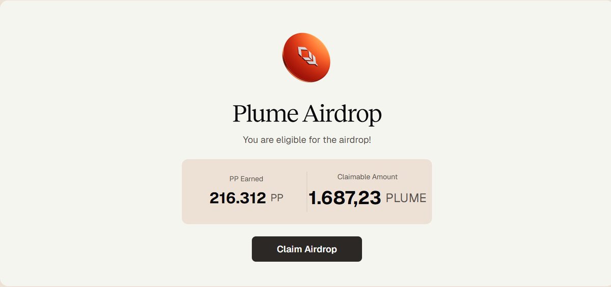 elynnn217's tweet photo. Claim Plume’s Season 2 Airdrop.

• Check Eligibility 
• Connect Wallet
• Claim Your Tokens

⏰Claim window is open for 3 months https://t.co/gqn1TyEi3Y