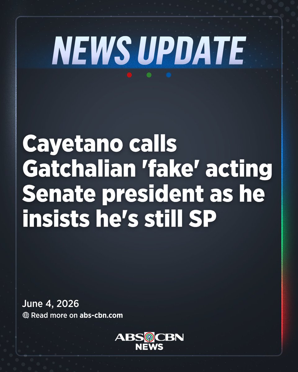 ABSCBNNews's tweet photo. Senator Alan Peter Cayetano called fellow lawmaker Sherwin Gatchalian a "fake" acting Senate President, insisting that he hasn't been replaced in the position. https://t.co/P1tsH6ILGC