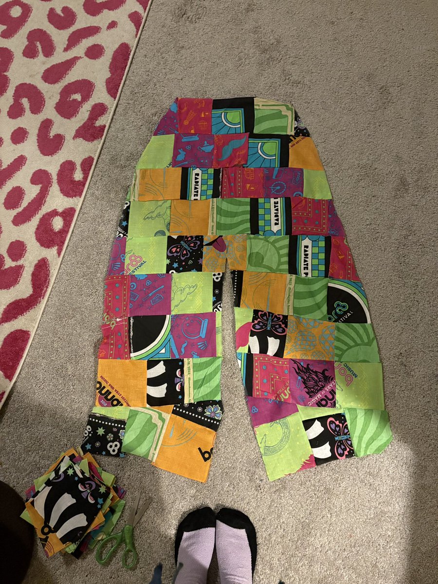 KRR0PPI's tweet photo. Phase one of making @Bonnaroo bandana pants is complete ✅ I’m already in love https://t.co/HIuxgOgd80