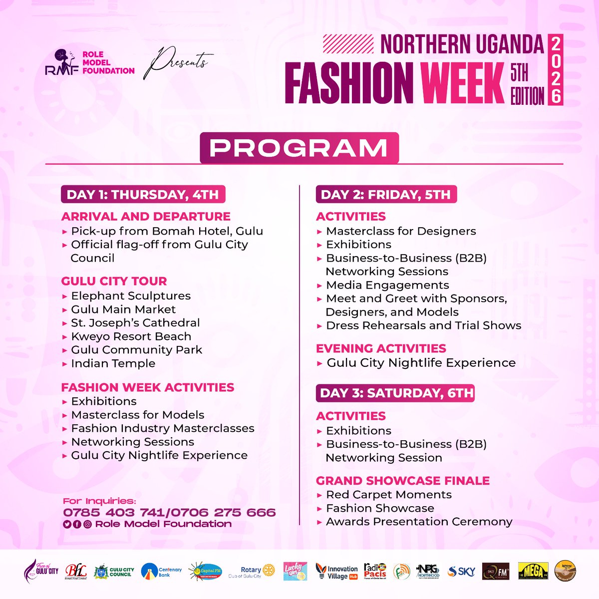 FoundationRole's tweet photo. The Wait is Over! 
Northern Uganda Fashion Week 2026
 Officially Starts Today – Running Until 6th June!

Get ready for a vibrant showcase of fashion, culture, and creativity straight from Gulu City.

Check out the full itinerary of fashion week activities.

#NUFW2026 https://t.co/KbuIXFD5mv