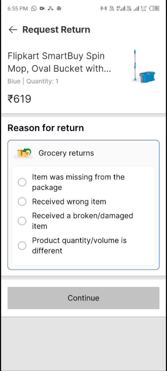 cyrilsumit's tweet photo. @flipkartsupport Provide  low quality as reason 
So that i select it 

And request for return

You are selling a low quality products
And not even providing  proper return service 

Where is option to select quality as reason ?? 

@jagograhakjago https://t.co/vxuOIbWrXL