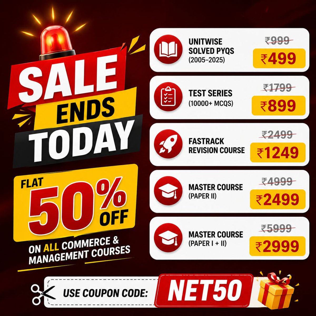 EverstudyClass1's tweet photo. Sale Ends Today | Flat 50% Off 
UGC NET June 2026 Courses
Visit - https://t.co/Iwe7ZojVN6 https://t.co/xvzfPsaYKH