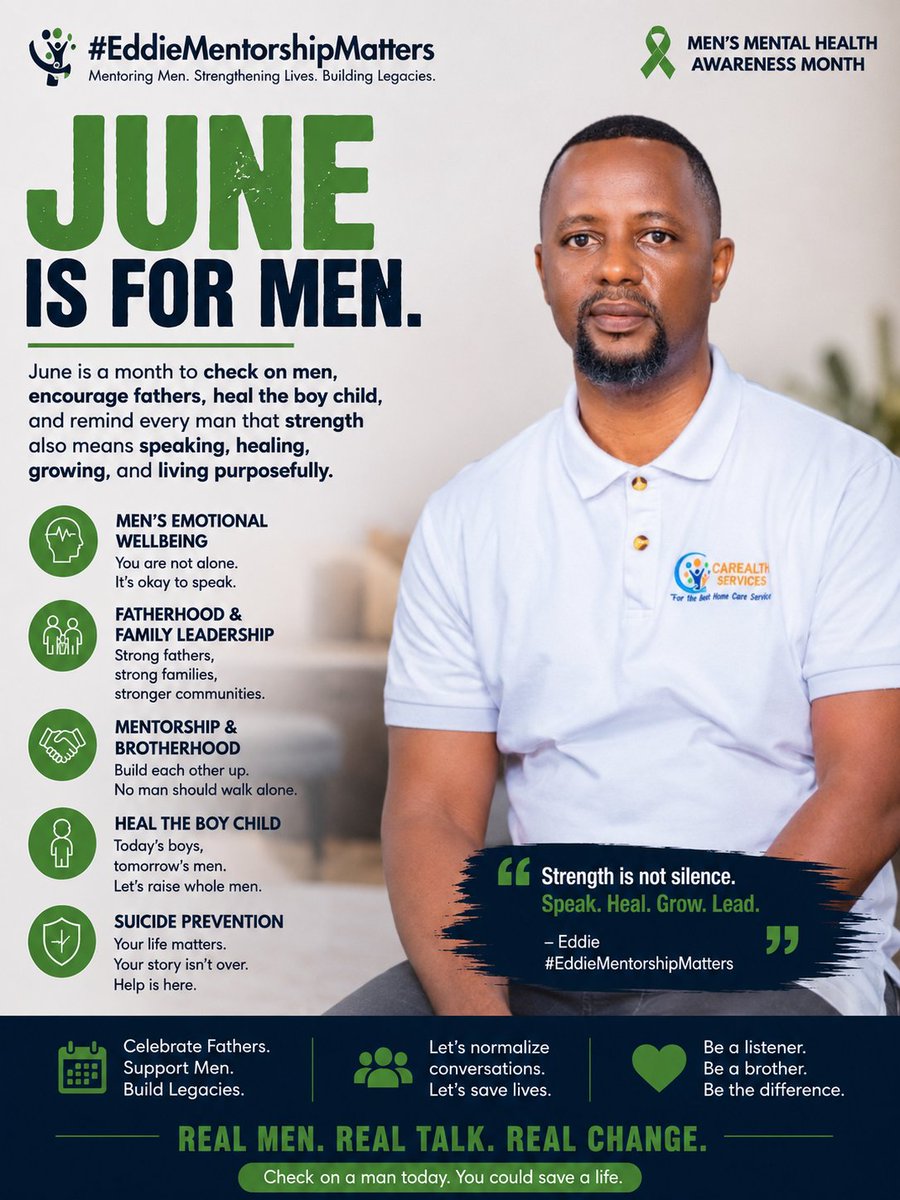 MensLifeCoachEd's tweet photo. “Real Men. #RealTalk. Real Change.”
May this June inspire #healing, #Mentorship, stronger #families, and courageous conversations among men across #Uganda and beyond. https://t.co/1ZELv1orVi