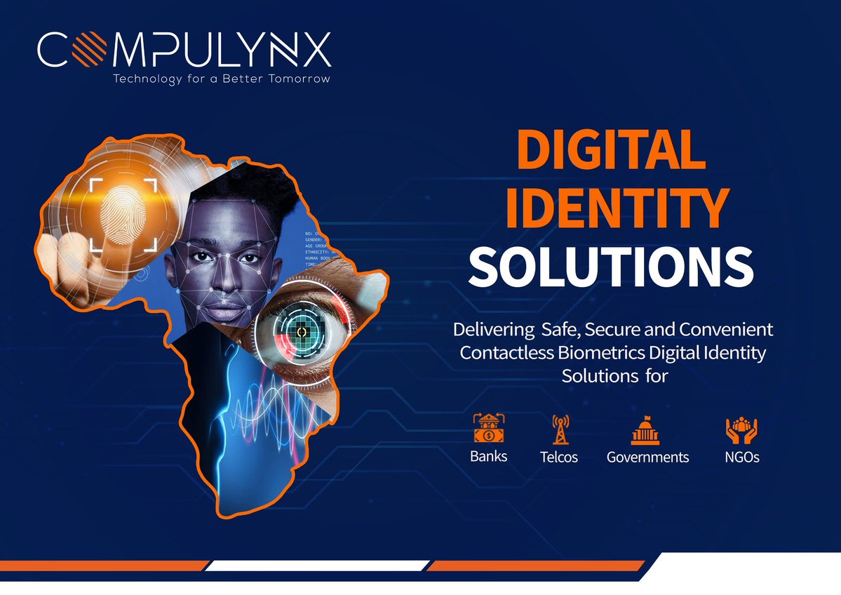CompulynxLtd's tweet photo. CompuLynx delivers innovative contactless biometric identity solutions that enhance safety, security, and convenience. Powered by COMPAS, we support banks, telcos, governments, and NGOs with seamless digital identity experiences.

#CompuLynx #DigitalIdentity #Biometrics #COMPAS https://t.co/Ftq1XhKkWT